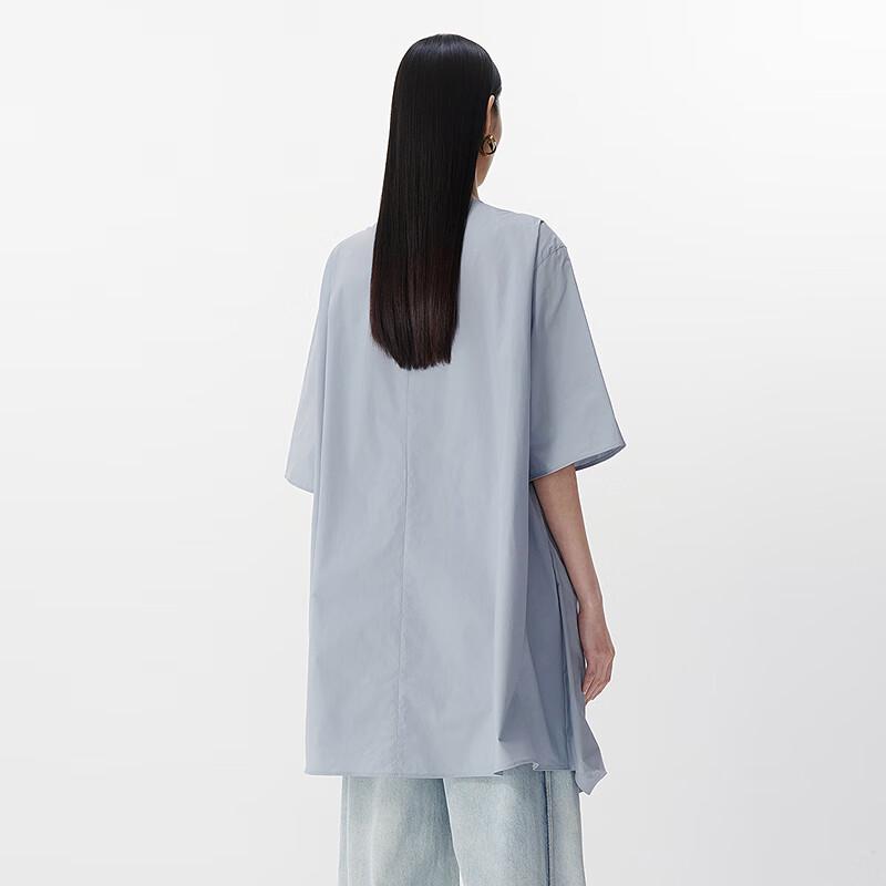 JNBY 2025 Summer A-Line Short-Sleeve Round-Neck Dress