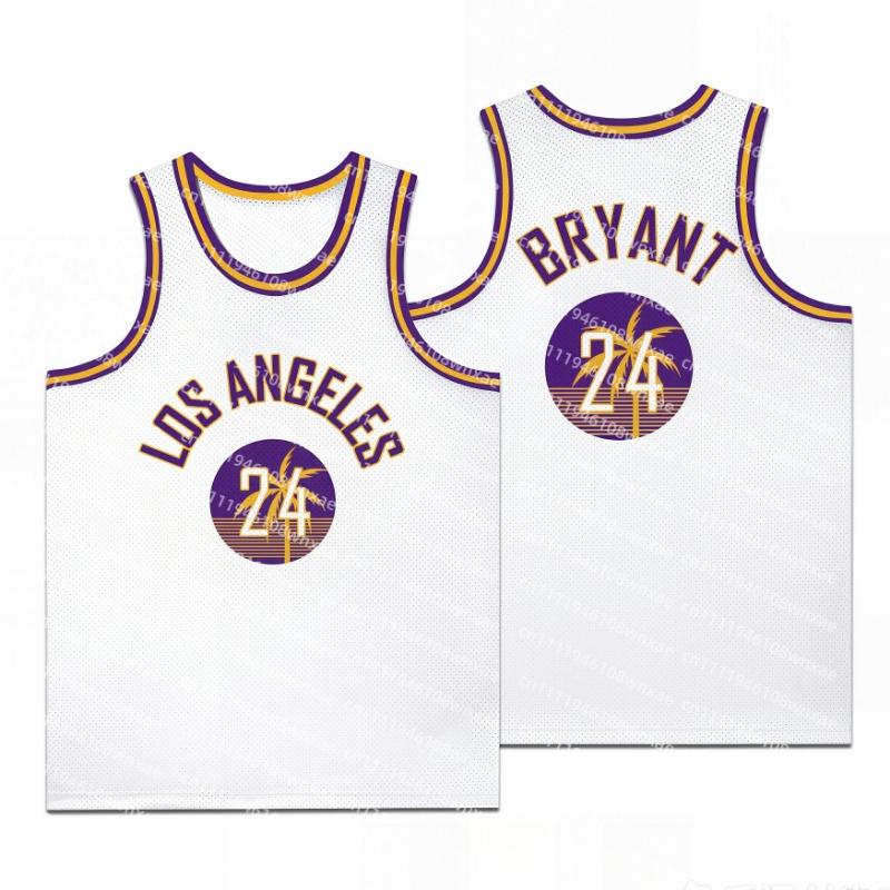 Children's Men's LA Coconut Tree NO.24 Graphic Basketball Quick-drying Crewneck Vest Sleeveless Basketball Sports Jersey