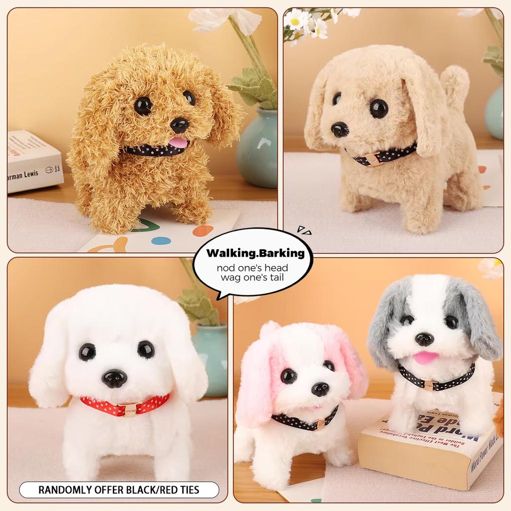 1Pc Electric Plush Simulation Dog Teddy Puppy Walking Sound Nodding Electronic Pet Toy For Christmas Gift New Year Gift