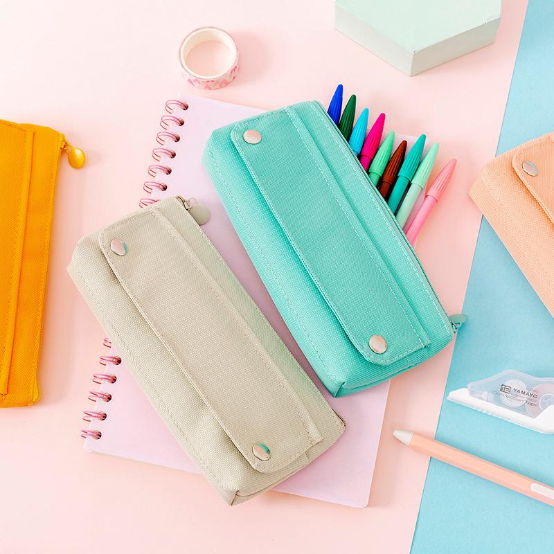 New High-elastic Oxford Cloth Solid Color Pencil Case Creative Student Stationery Box Environmentally Simple Pencil Case