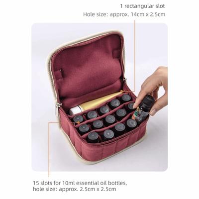 16 Slots Essential Oil Storage Bag Large Capacity Moisture-proof Nail Polish Storage Box Portable Zipper Closure