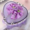 Heart-Shaped Creative Jewelry Box Pink Girls Jewelry Storage Box Student Dormitory Love Heart Mirror Make Up Organizer Box