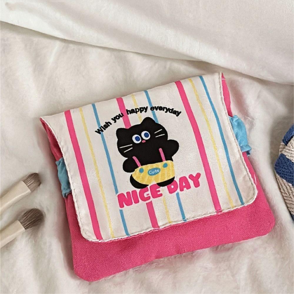 Large Capacity Mini Cosmetic Bag Puppy Cartoon Coin Purse Sanitary Napkin Storage Bag Women