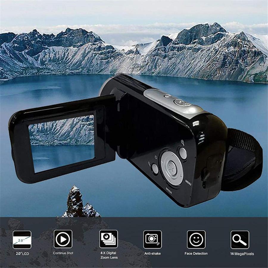 2" LCD 1080P Digital Video Camera Camcorder 16MP 16X Zoom Mini DV Camera Black