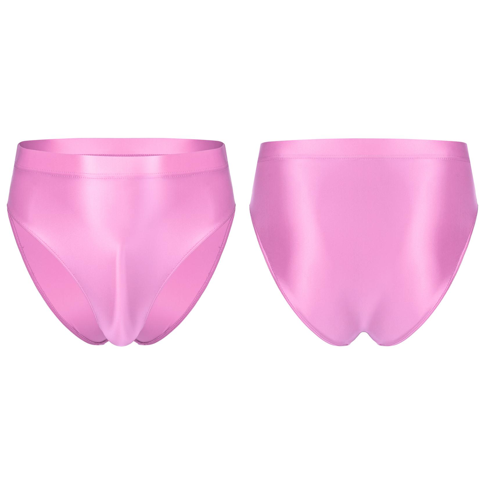 

Мужские глянцевые трусы, однотонные трусы с эластичным поясом, нижнее белье, купальник, нижняя часть купальника XXL розовый