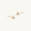 14k Mini Cubic Blossom Earrings (14k Gold) A03