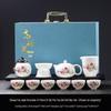 Luxury Jade White Porcelain Kung Fu Tea Set for Home or Office