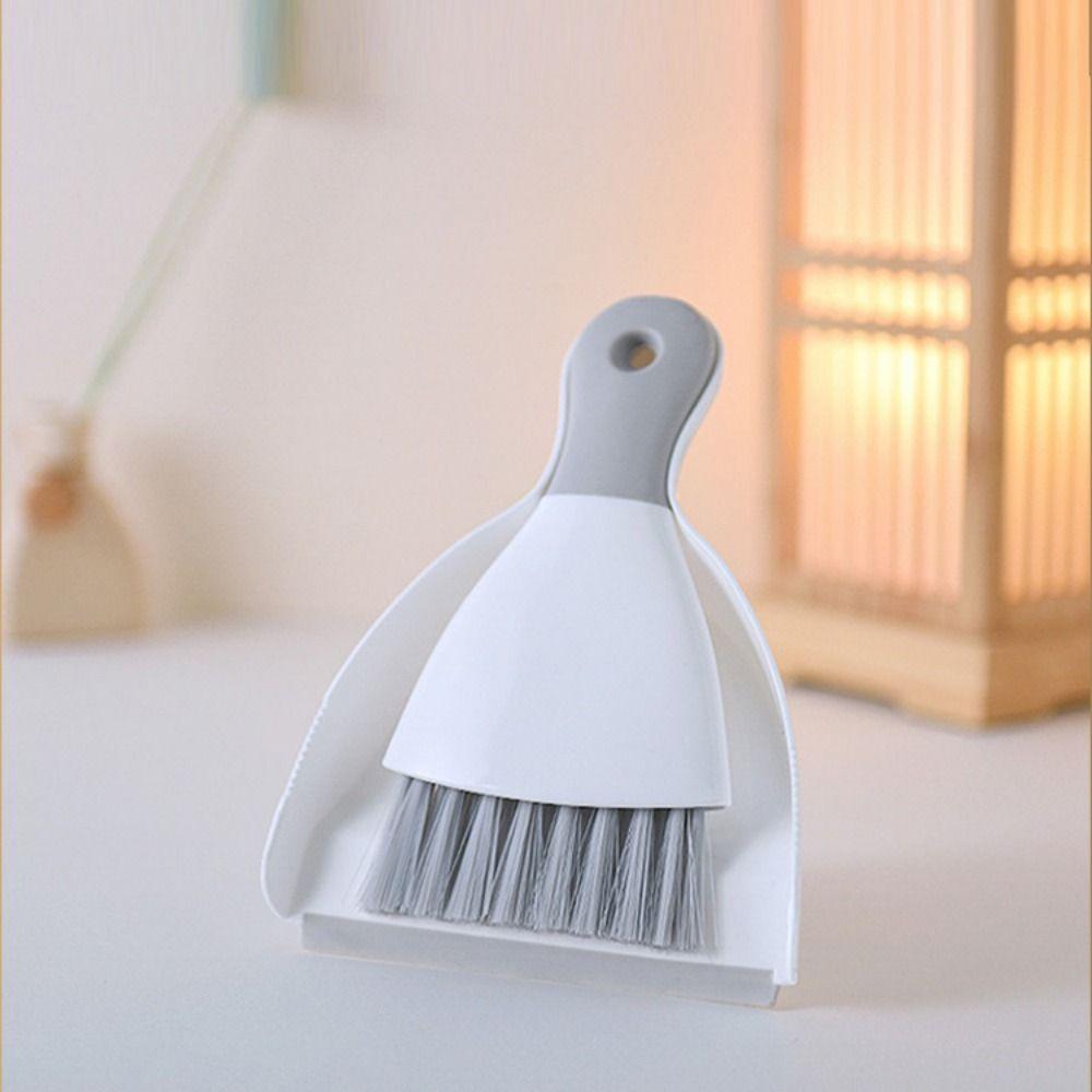Handheld Mini Dustpan and Brush Set Portable Space-Saving Handheld Sweeping Brush Compact Ergonomic Mini Broom Dustpan Set