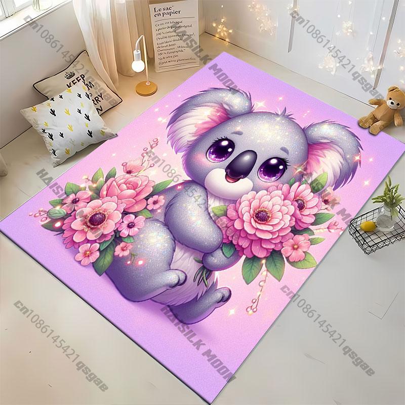 Koala rainbow flowerscarpet Yoga living room room decor children's crawling mat doormat area rug games floor mat