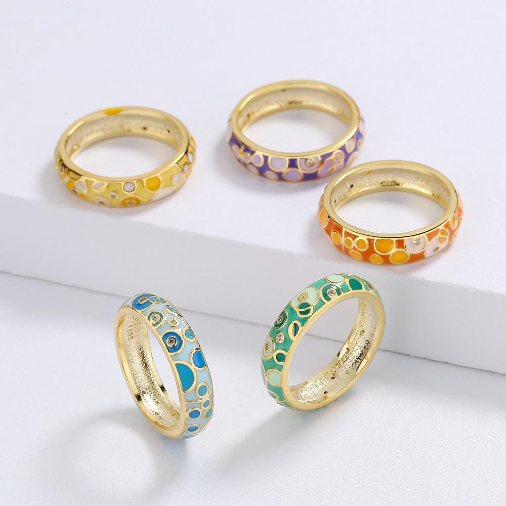 New Boho Inspired Enamel Ring Set Ring Leopard Ring Set Ring