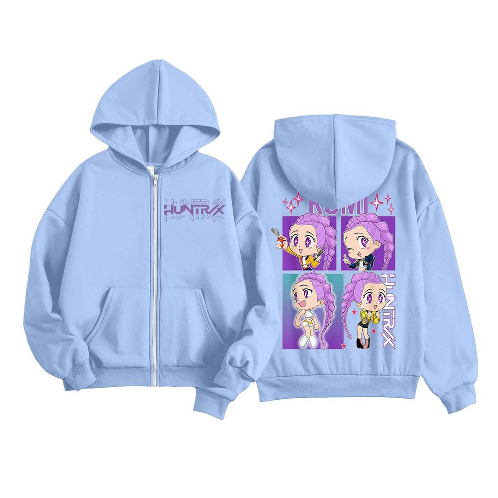Kids Fashion Women's Lightweight Long Sleeve Zipper Hoodie Printed Hoodie With Pockets