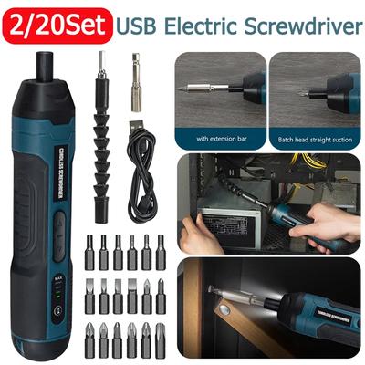Mini Cordless Electric Screwdriver Rechargeable 1300mah Power Drill Bits Set 3.6V Household Disassembly Torque Repair Tools Kit