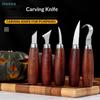 5-teiliges Holzschnitzmesser-Set – Klingen aus rostfreiem Stahl mit Holzgriffen für Tischlerei & Heimwerker-Schnitzarbeiten