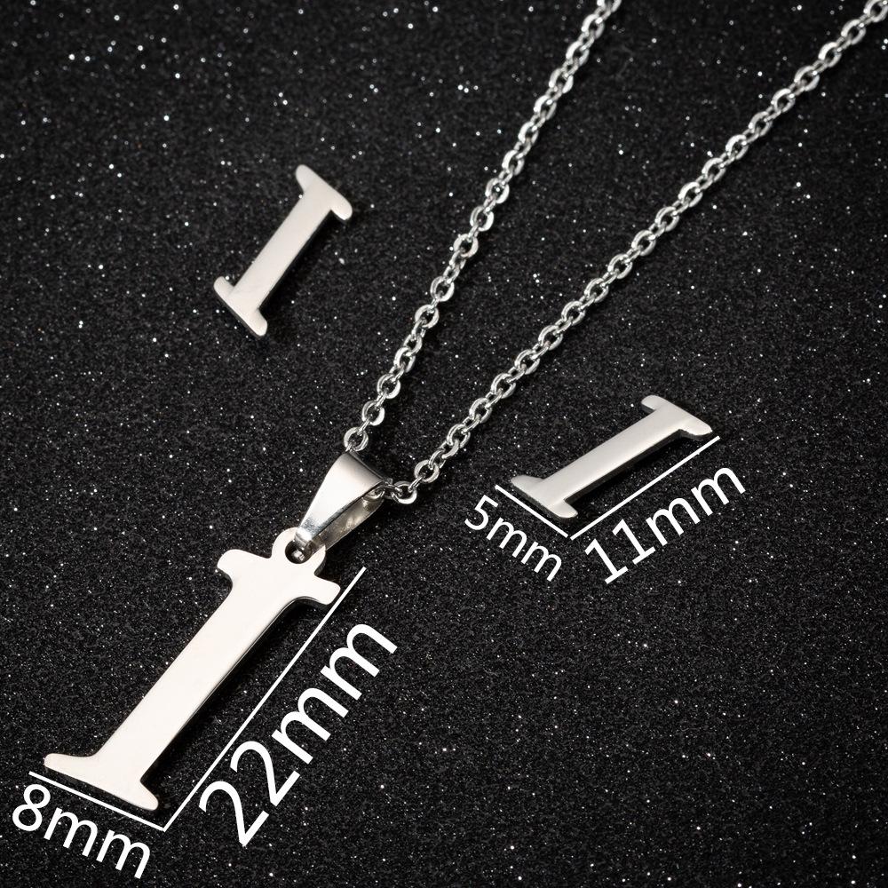 English Letter Necklace & Earring Set: Fashionable Jewelry for Women