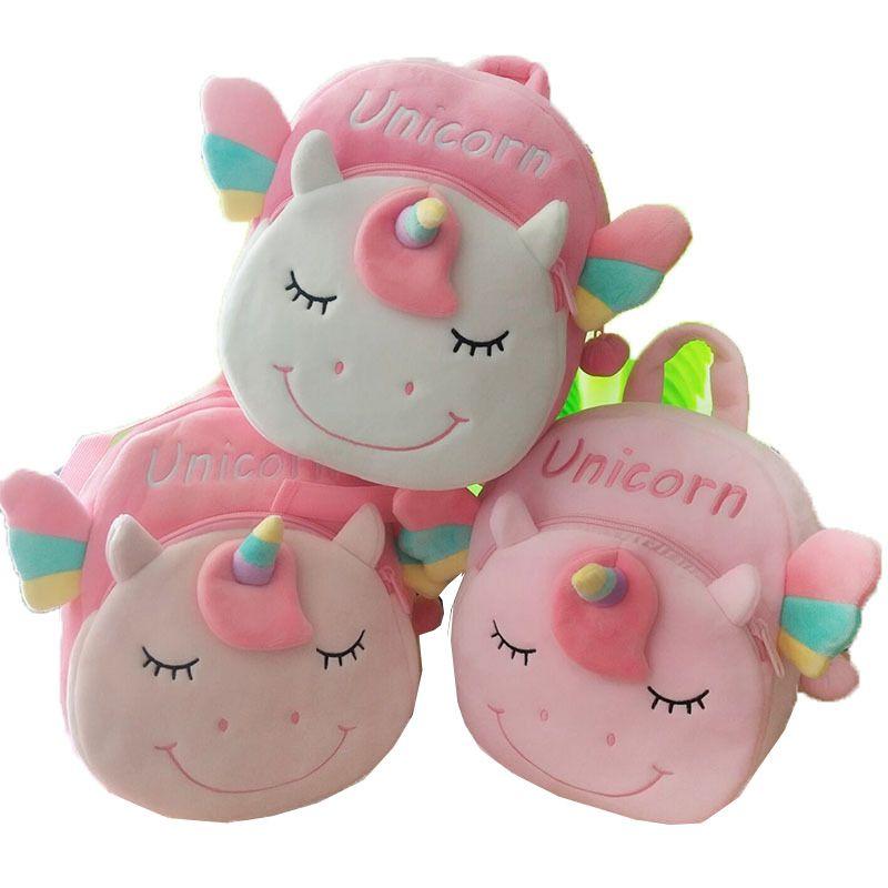 Kawaii Plush Unicorn Backpack Soft Kids Children Schoolbag Mini Purse Coin
