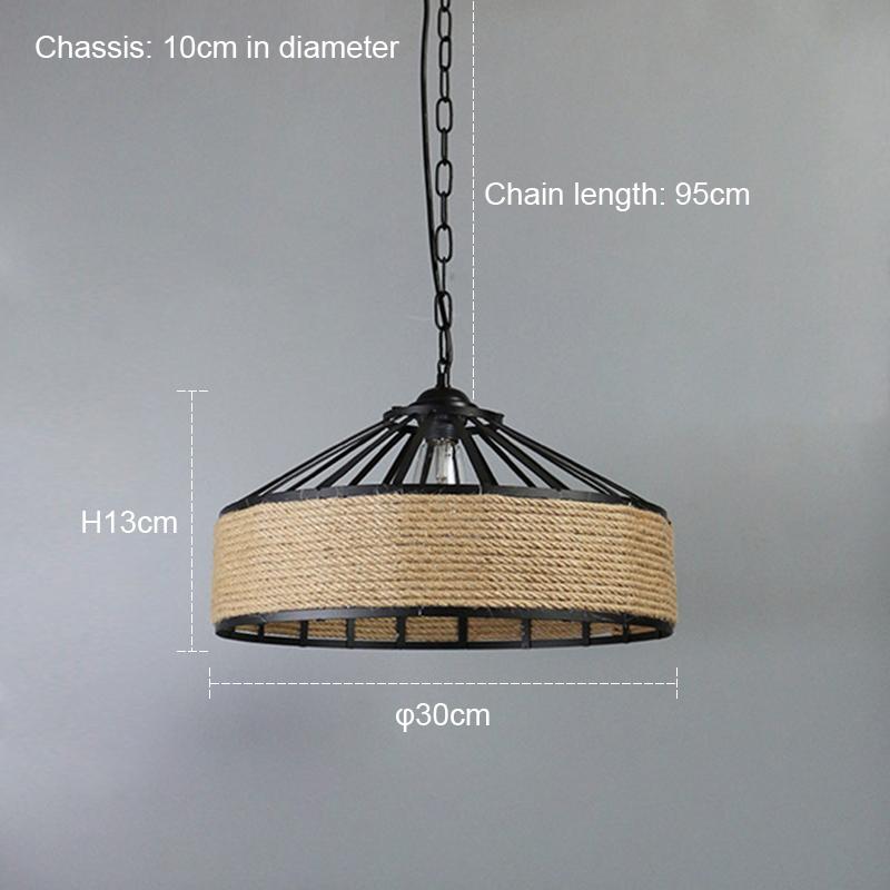 

Винтажный подвесной светильник из пеньковой веревки для ресторана с 3 головками в индустриальном стиле для бара, гостиной, ресторана, настенный светильник E27, утюг No light bulb