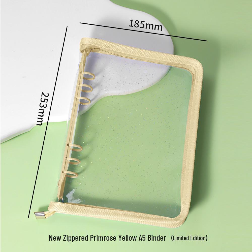 A5 Transparent PVC Ring Binder Notebook Planner, 6-Hole Photo Album with Removable Cover (A6 Compatible)