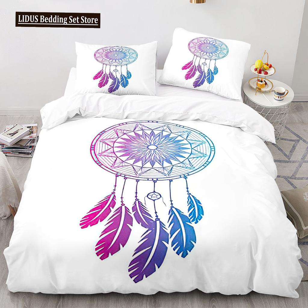 Dreamcatcher Duvet Cover Set 3D Print Feather Sun Moon Polyester Comforter Cover King Queen Twin Full Size For Kids Boys Girls