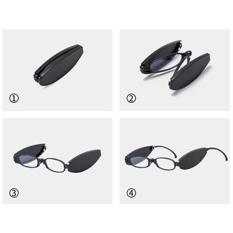 Anti Blue Light Folding Reading Glasses Women Men Alloy Blue Light Blocking Prescription Glasses with Cases +1.0 To +4.0