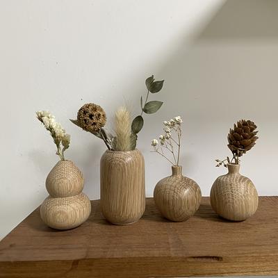Vase Small Figurine Wooden Handicraft Home Decoration Wooden Product New Chinese Style Flower Arrangement Vase Flower Vase