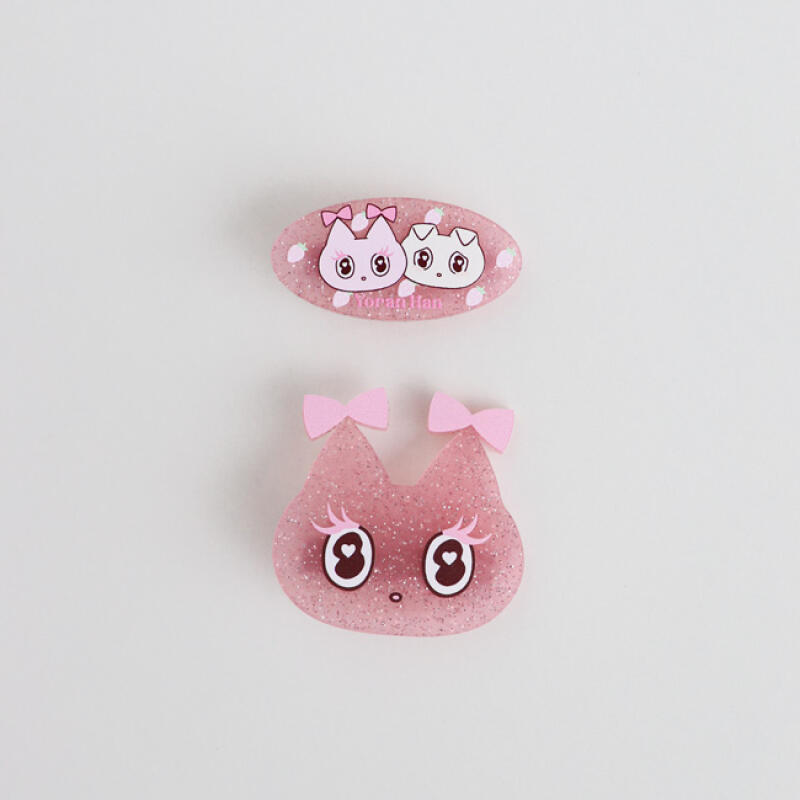 

Акриловая заколка для волос (маленький) 2 типа Glitter Ribbon Yoran Mini Pin