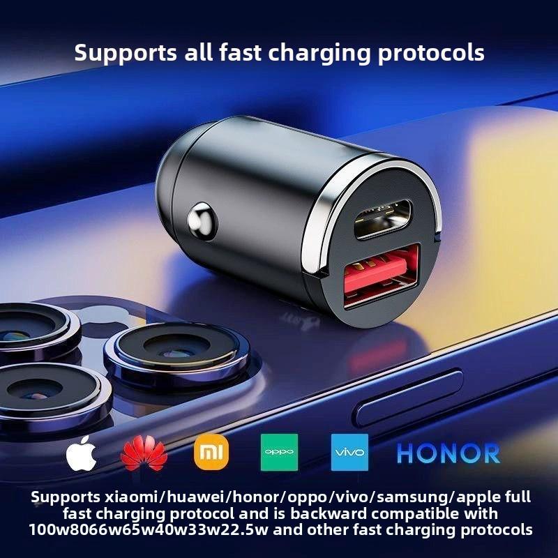 Cargador de coche rápido con adaptador de encendedor de cigarrillos y múltiples puertos USB