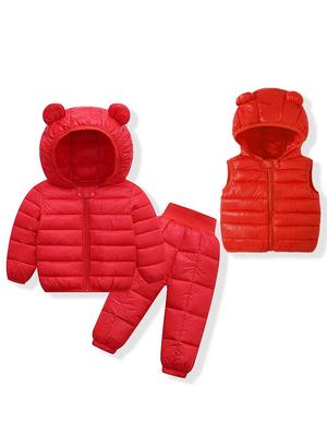 Ensemble de vêtements en coton pour enfants Automne & Hiver: Veste et Pantalon Légers pour Garçons et Filles.