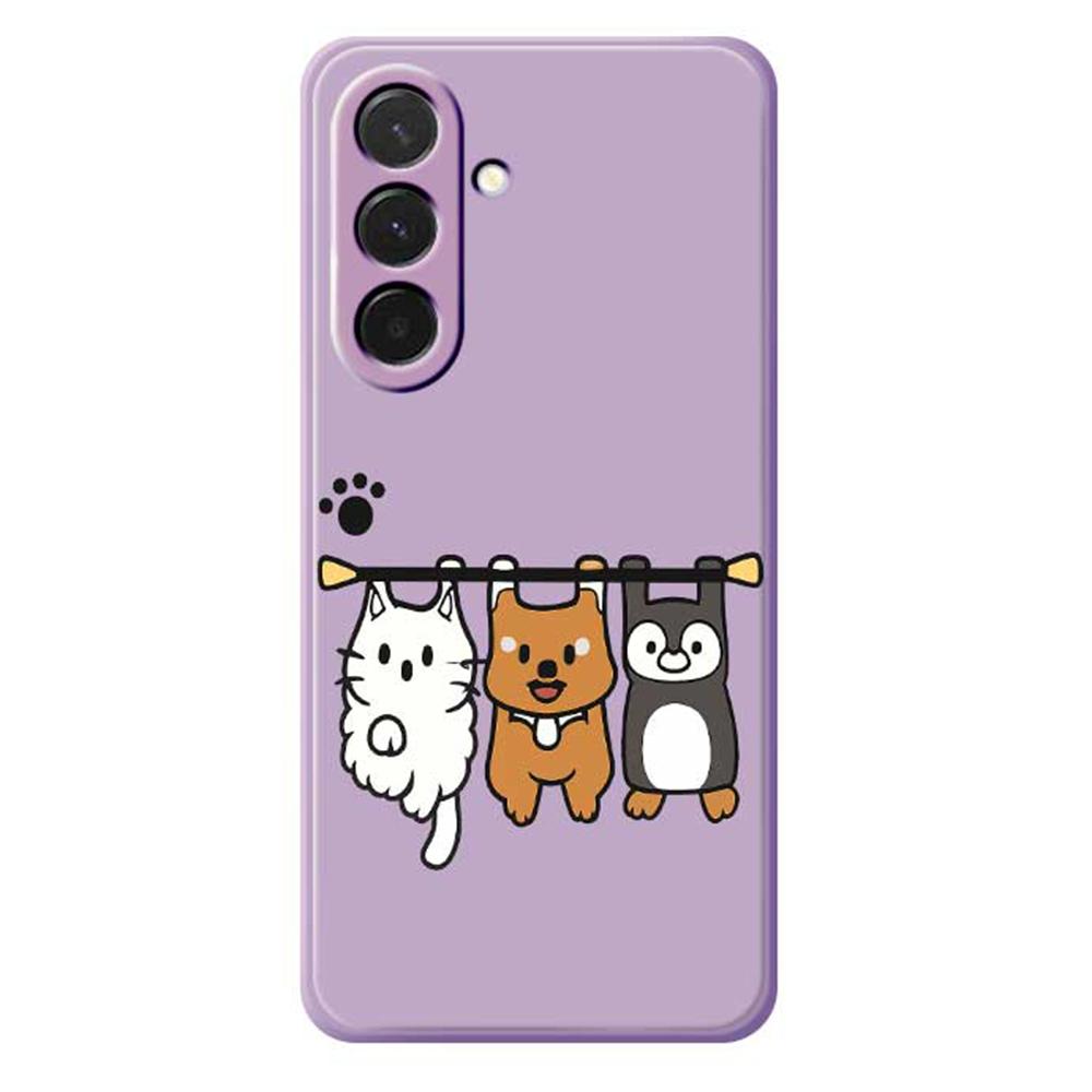 For Samsung Galaxy A36 5G Case Three Animal Dolls Pattern Printing Straight Edge TPU Phone Back Cover