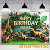 Personalisierte Jurassic Dino Geburtstag Hintergrund, Anpassbares "Happy Birthday" Hintergrundbanner für Kinderparty & Fotoshooting