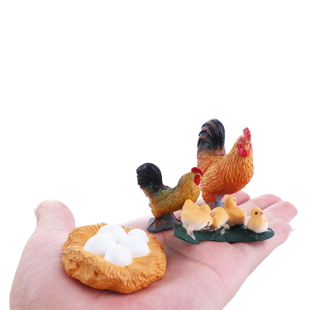 Zyklus Miniatur Huhn Hahn Weiße Gans Wachstumszyklus Simulation Zyklus Ente Figur Lebenszyklus Figuren