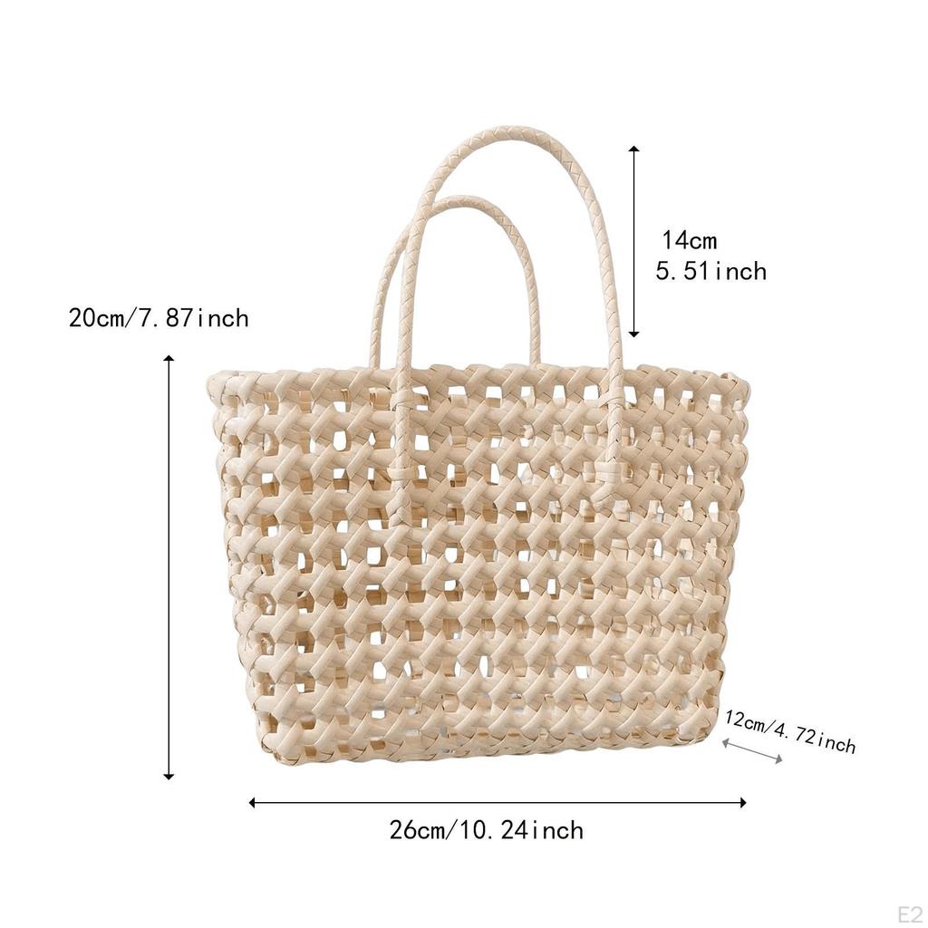 Woven Handbag Elegant Travel Purse Portable Beach Tote Bag for Commuting Holiday