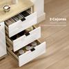 Sideboard, Door, 3 Drawers, Adjustable Shelf, 80 x 35 x 77 cm, White and Oak