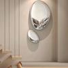 Modern Hotel Light Luxury Pendant Imitation Stainless Steel Goose Egg Stone Wall Decor Creative Water Drop Wall Decor Pendant