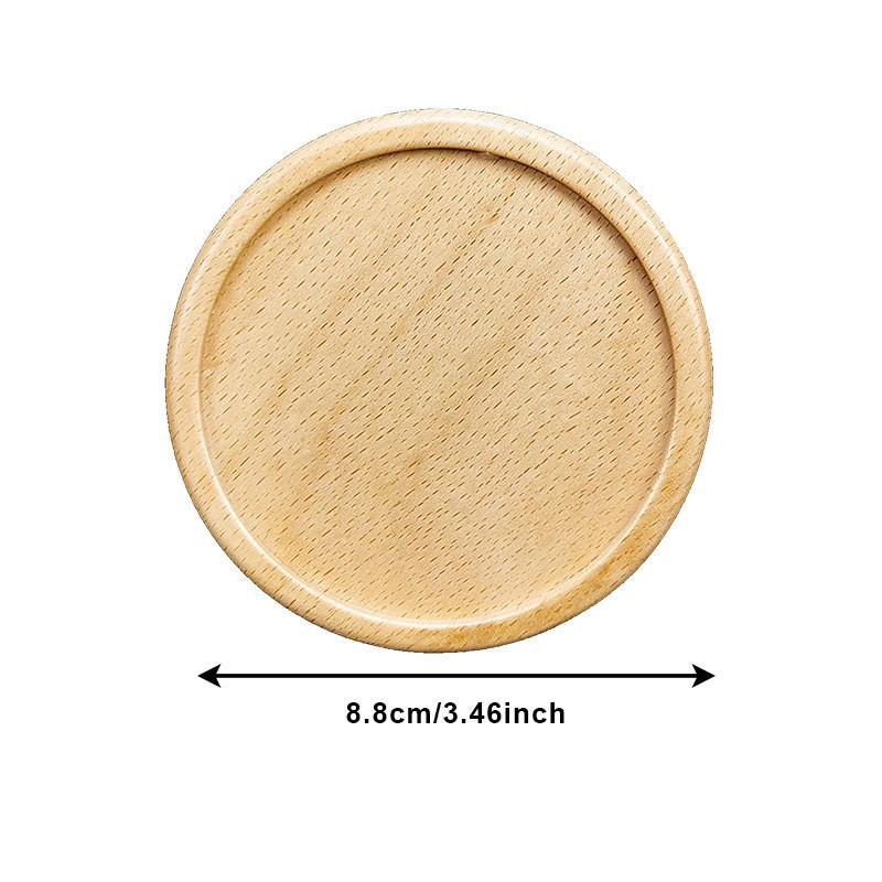 Beech\Walnut Wood Coasters for Glasses Mugs,Round Square Wooden Cup Mat Tea Coffee Cup Pad Placemats Type 1