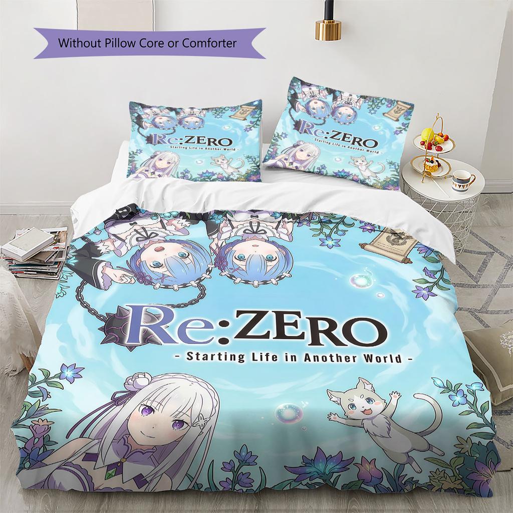 Re Zero Soft Duvet Cover Kid's Bedding Set,Extra Large Size Christmas Gifts Various Sizes Available -HE222