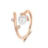 French Minimalist Faux Pearl Twig Ring - Mori Style High-End Open Hand Jewelry