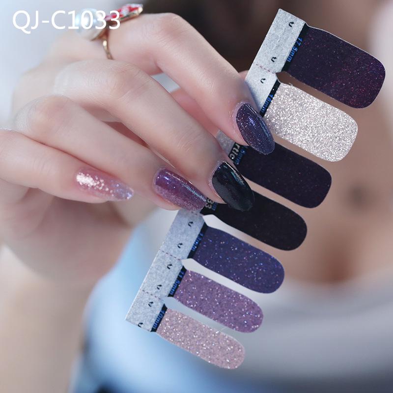 DIY Full Cover Self Adhesive Stickers Polish Foils Tips Wraps Glitter Gradient Shiny Nail Decals