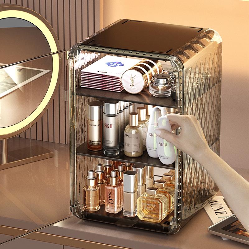 Transparent Dustproof Cosmetic Storage Box for Skincare and Makeup