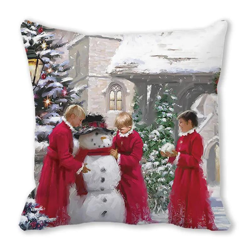 Christmas Decoration Pillow Case Sofa Cushion Cover Bedroom Room Dormitory Home   New Year Gift