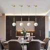 Modern Glass Pendant Light Brass Black Milk Ball LED Chandeliers Lighting for Bedroom Dining Stairs Ceiling Hanging Lamp Lustres