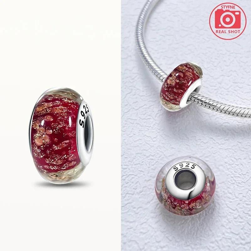 Coppereffervescence Murano Glass Original Colored Beads Fit Original Charm Bracelet Fine Jewelry Diy Giftsfor Women