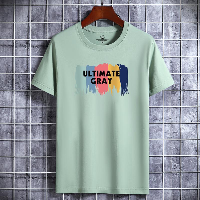 QICED Summer Short-sleeved T-shirt Men's O-neck Trend Bottom Shirt