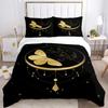 Magic Astrology Esoteric Gold Print Three Piece Set Fashion Bedding Article Children Or Adults For Beds Quilt Covers Pillowcases