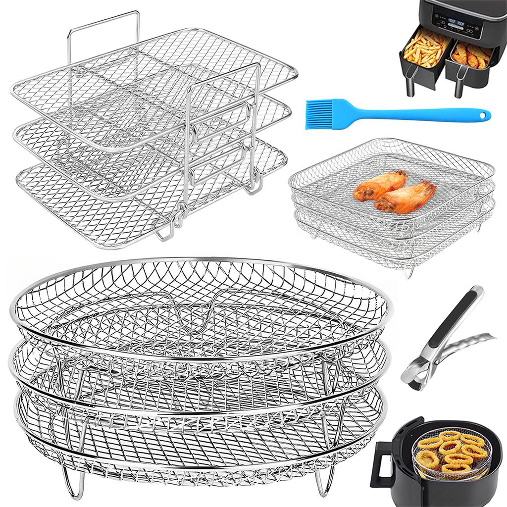 Stainless Steel Air Fryer Rack Oven Baking Dehydrator Rack Cooking Steamer Roasting Racks Air Fryer Accessories Kitchen Tools
