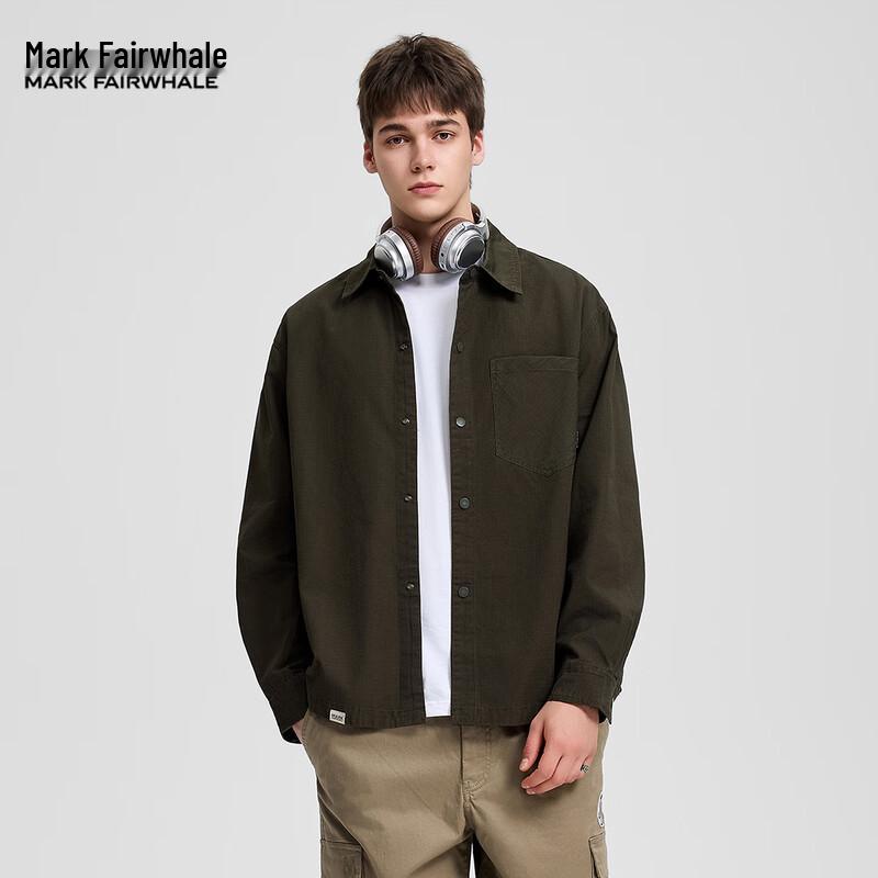 Mark Fairwhale Men s Casual Solid Long Sleeve Shirt L