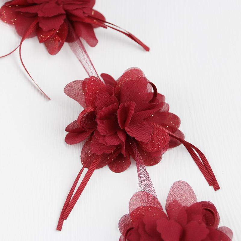 10pcs/roll Width 80mm Chiffon Streamer Flower Dress Clothing Accessories Hairpin Making Handmade DIY Crafts Materials