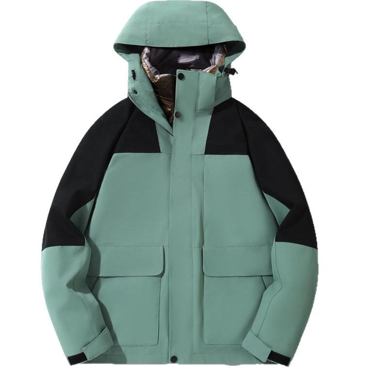 Unisex Winter Waterproof Windproof 3-in-1 Outdoor Jacket With Removable Cotton Insulated Liner Hiking Skiing Cycling