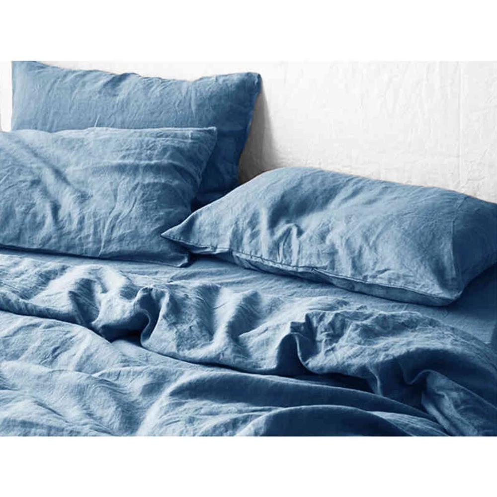 Ensemble de 2 Taies d'oreiller Douces Respirantes 100% Lin Housse de Coussin Décoratif Carré Différentes Tailles pour Lit Canapé Sofa Enveloppe