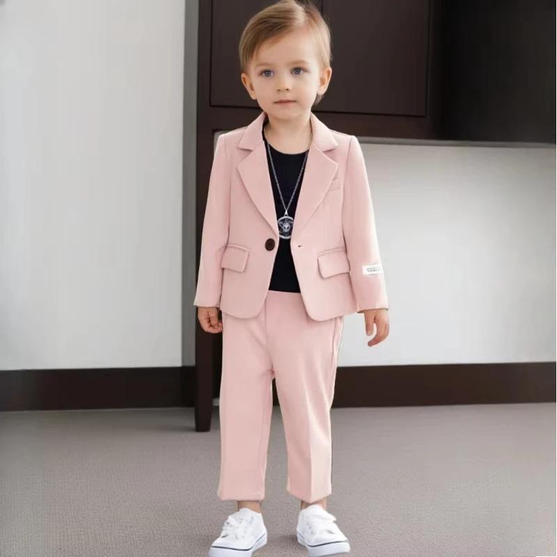 Boys Formal Suits 2yrs To 12yrs Children Performance Costumes Gentleman Kids Wedding Birthday Blazer Set Toddler Birthday Gown