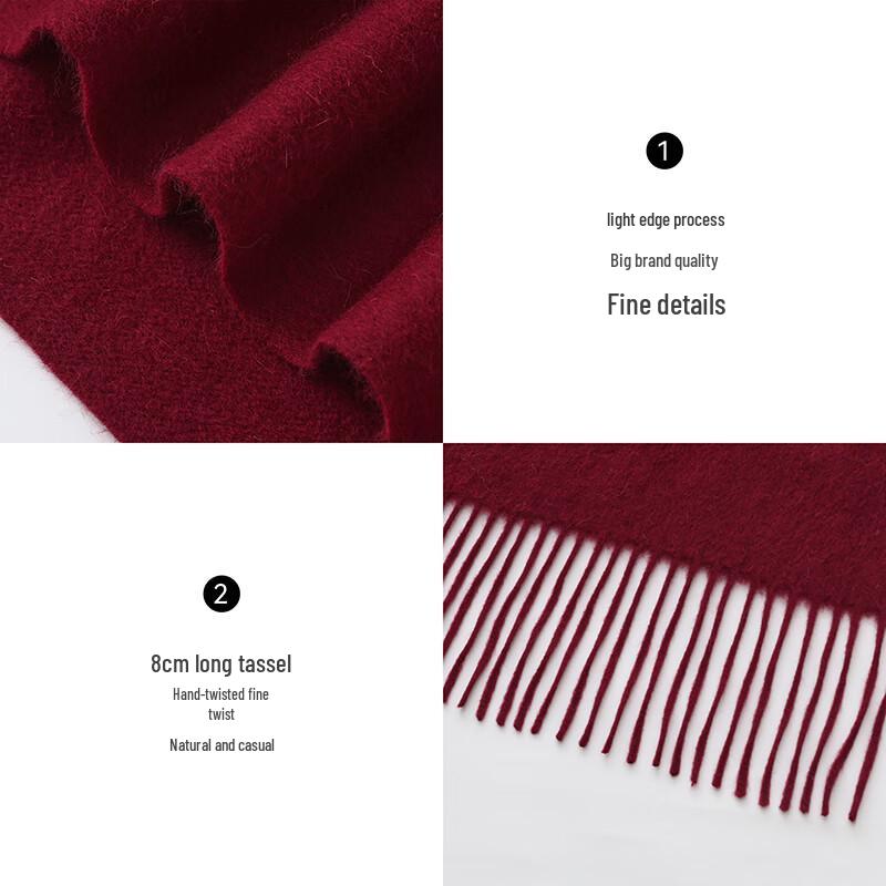 ELLE 100% Wool Embroidered Gift Box Scarf